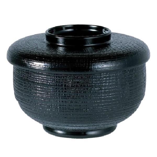 【代引不可】【耐熱ABS樹脂】助六飯器 黒（内黒） 親・蓋  飯器  2-329-7　φ125*H85(mm)