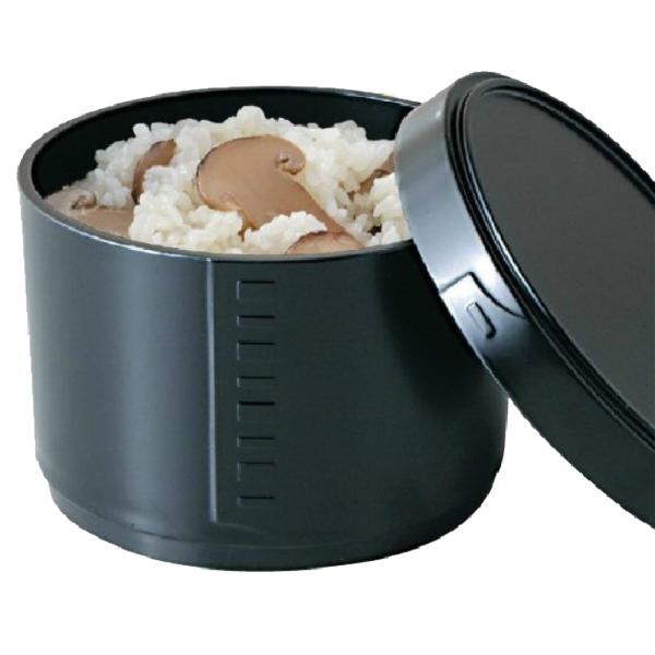 【代引不可】【耐熱ABS樹脂】DXワッパ飯器  小  黒艶消し (内黒)  親・蓋  飯器  2-331-1　φ105*H75(mm)