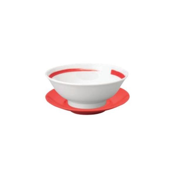 【代引不可】業務用  朱雀 刷毛目ライン　反高台20cm丼　［196×77(mm)・1070cc］※丼受皿別売り　76193210