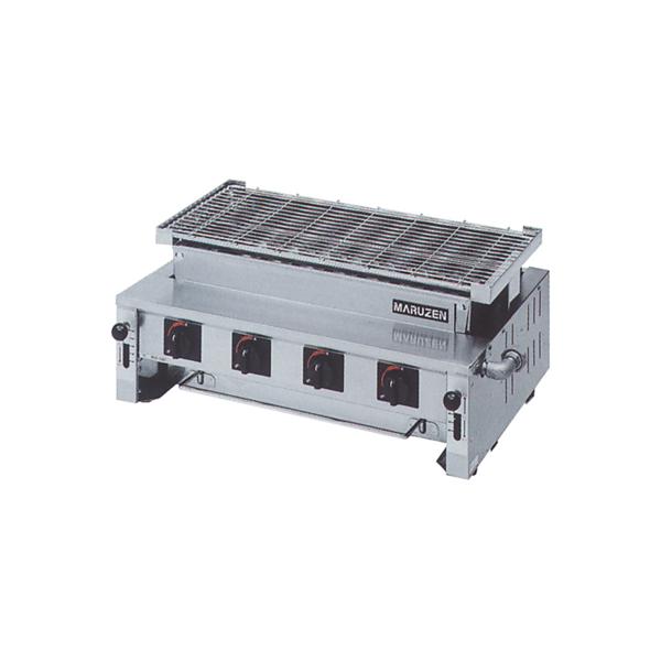 【代引不可・送料無料】MGK-308B マルゼン ガス下火式焼物器 炭焼き 熱板タイプ 汎用型W690*D515*H315(mm)