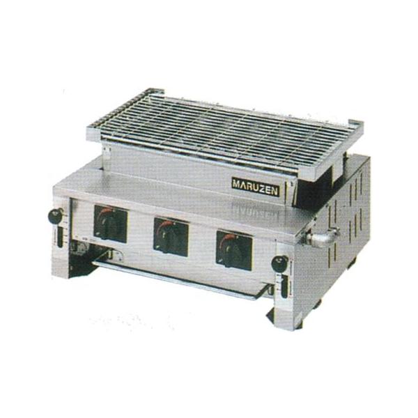 【代引不可・送料無料】MGK-310B マルゼン ガス下火式焼物器 炭焼き 熱板タイプ 汎用型 W830*D515*H315(mm)