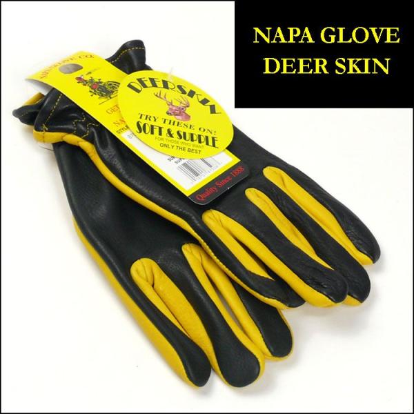 ナパNAPA鹿革ディアスキングローブ☆ゴールドM☆レザーグローブ 革手袋 バイク NAPA GLOVE ナパグローブ レザー手袋 DEERSKIN LEATHER ディア
