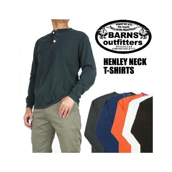 Barns ヘンリーネックTシャツ 19 ブラック　【値下げ可能】 BARNS OUTFITTERS BARNS（バーンズ） ヘンリーネック 半袖 T