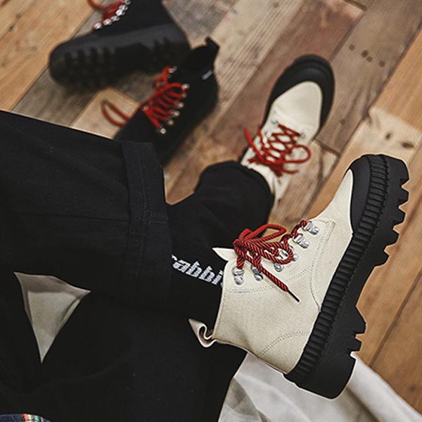 ブーツ メンズ ワークブーツ カジュアルシューズ キャンバス ハイカットスニーカー Al Cb6601 ビジネスシューズ メンズ靴のsvec 通販 Yahoo ショッピング