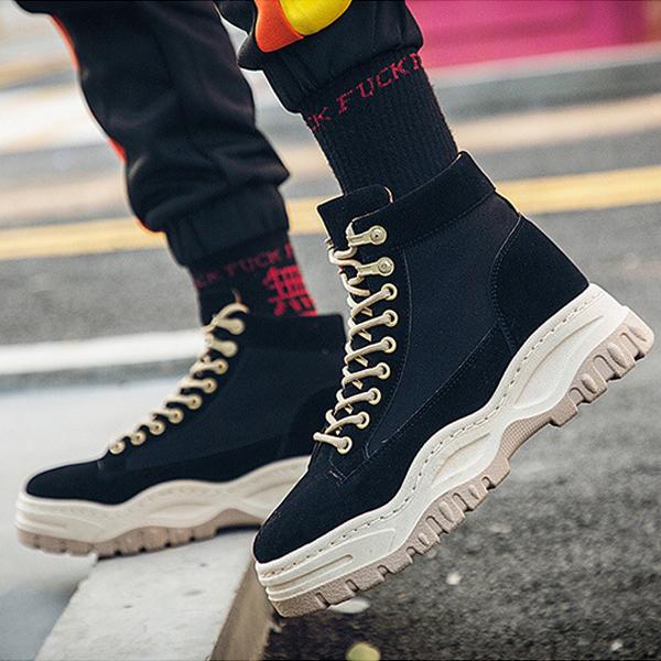 ブーツ メンズ ワークブーツ カジュアルシューズ ハイカットスニーカー レースアップ Al Cb02 ビジネスシューズ メンズ靴のsvec 通販 Yahoo ショッピング