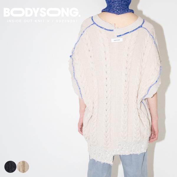 ニットベスト メンズ レディース INSIDE OUT KNIT V トップス ニット 