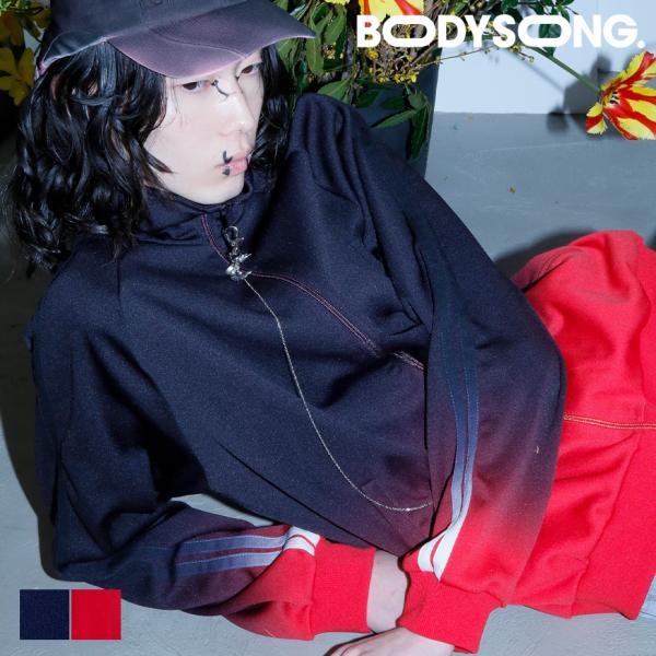 BODYSONG. トラックジャケット メンズ レディース ライン ジャージ 上