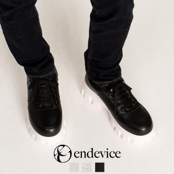 未使用級endevice エンデヴァイス モカシン ブラック 27 センチ endevice（エンデヴァイス） スニーカー メンズ 厚底 本革 カジュアル
