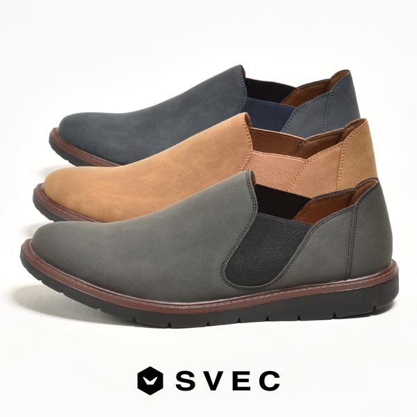 SVEC（シュベック） スリッポン スニーカー メンズ 黒 かかと踏める