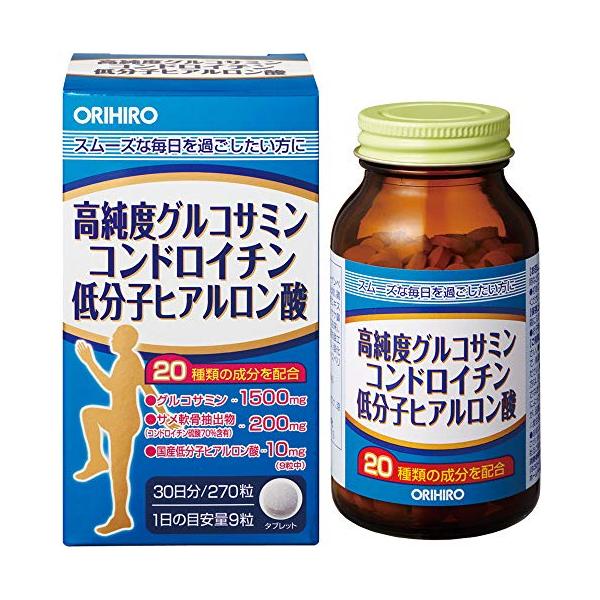 他サイト： ORIHIRO(オリヒロ) 高純度 グルコサミン コンドロイチン 低分子ヒアルロン酸 270粒の商品画像