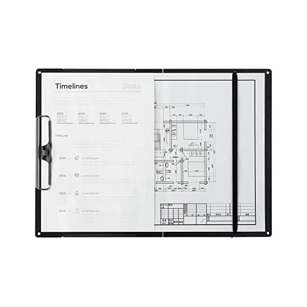 他サイト： コクヨ A3とA4を選んで使える クリップボード ブラック ヨハ-WR50Dの商品画像
