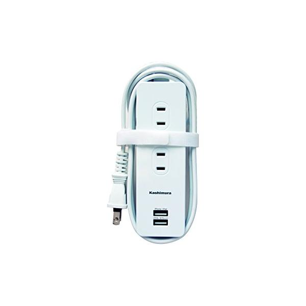 他サイト： カシムラ 国内・海外両用電源タップ AC4P USB2P 3A WH 1.2m NWM-6 ホワイトの商品画像
