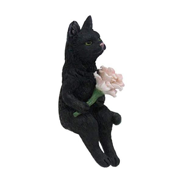 キーストーン 置物 キャットwithフラワー フリーサイズ SITTING ANIMAL