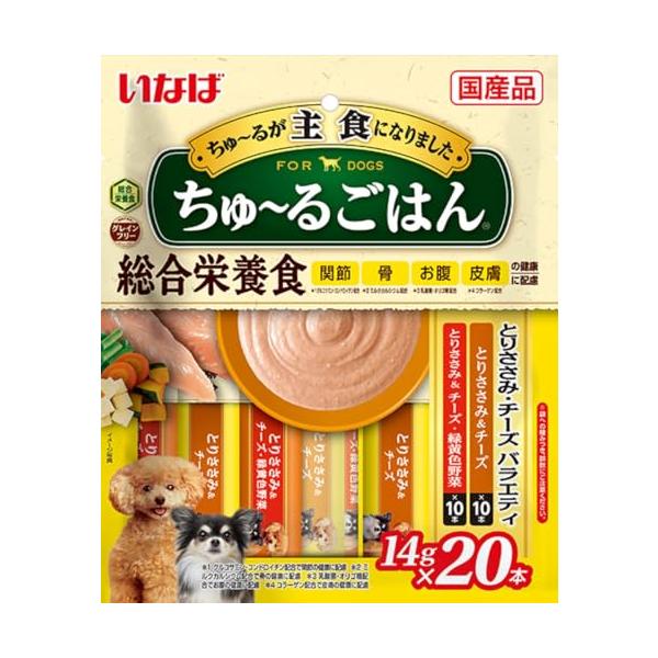 他サイト： いなば ちゅ~るごはん とりささみ・チーズバラエティ 20本 犬用おやつの商品画像