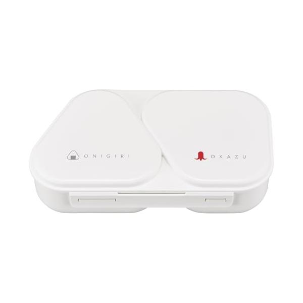 オーエスケー（OSK) 弁当箱 おにぎり ランチケース 大きめ 625ml ホワイト 押し型付 抗菌 ロック付き 電子レンジ対応 LS-16 日
