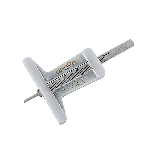 他サイト： エーモン(amon) タイヤ溝ゲージ タイヤデプスゲージ 最大測定値50mm オール金属製 8823の商品画像