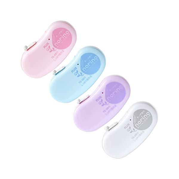 他サイト： プラス テープのり ノリノビーンズ しっかり貼れる 幅6mm×10m 4個入 ペールアソート TG-0811 54-420の商品画像