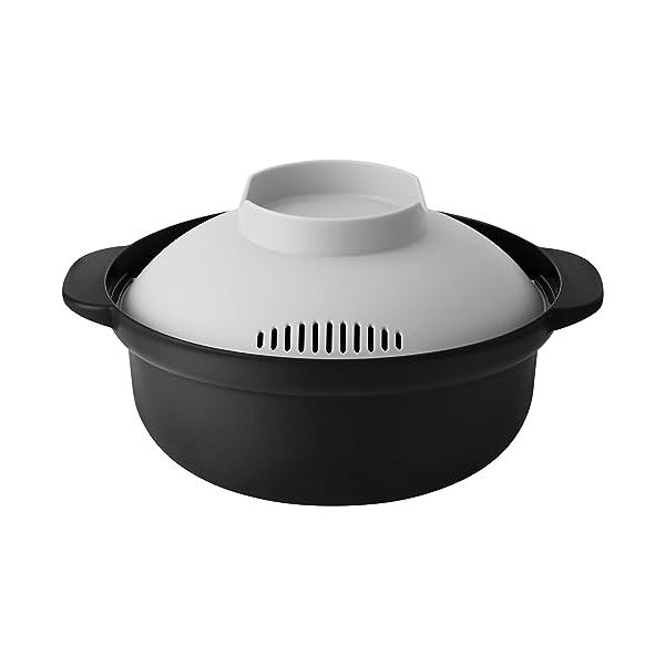 他サイト： アンドエヌイー(&amp;NE) らくチン レンジ鍋 レコポ recopo ブラック 1.5L 日本製 一人用 レシピ付き 小型 軽量 レンジ調理鍋 電の商品画像