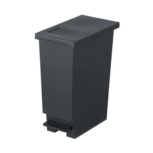 新輝合成 トンボ スウィッシュ ゴミ箱 20リットル 蓋を開けずにごみを捨てられる プッシュタイプ ペダル式 チャコールブラック ふた付き 幅2