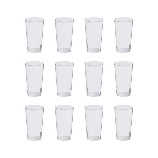 Thunder Group タンブラー 350ml 12oz 12個セット 業務用 割れにくい 食洗機対応 重ねてもくっつかない プラスチック