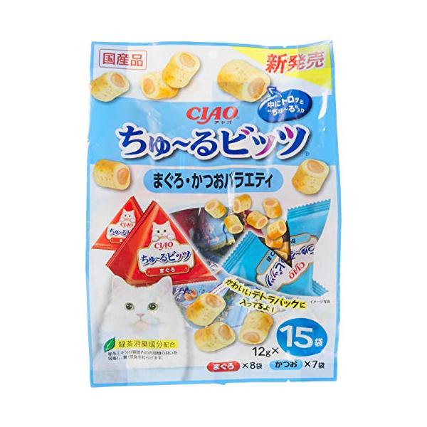 他サイト： CIAO (チャオ) ちゅ~るビッツ まぐろ・かつおバラエティ 12g×15袋の商品画像