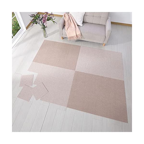サンコー三つ葉(Sanko Mitsuba)【日本製 撥水 消臭 洗える】サンコー ずれない タイルカーペット 25×25cm ベージュセット