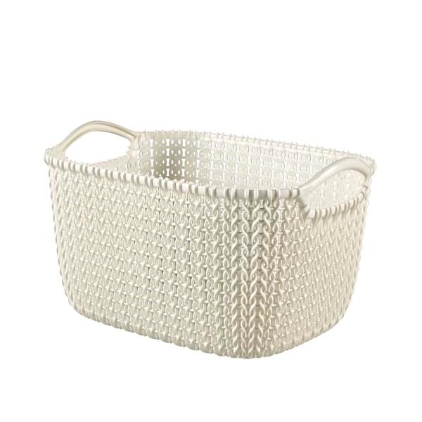 他サイト： CURVER(カーバー) Knit(ニット) スクエアバスケット 8L ホワイト | かご トレー 書類ケース 小物収納 リサイクルプラスチックの商品画像