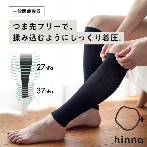 ふくらはぎ サポーター 着圧 ふくらはぎ巡りサポーター 綿混 むくみ 下肢静脈瘤 綿 妊娠中 一般医療機器 医療用 弾性ソックス 着圧ソックス ヒンナ