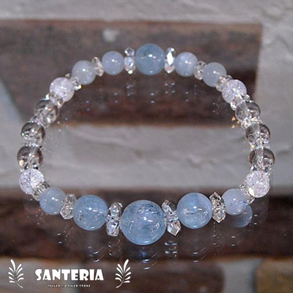 うお座 星座守護石 天然石パワーストーンブレスレット アクアマリンAA