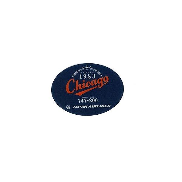 JAL CHICAGO クリアステッカー ネイビー1枚
