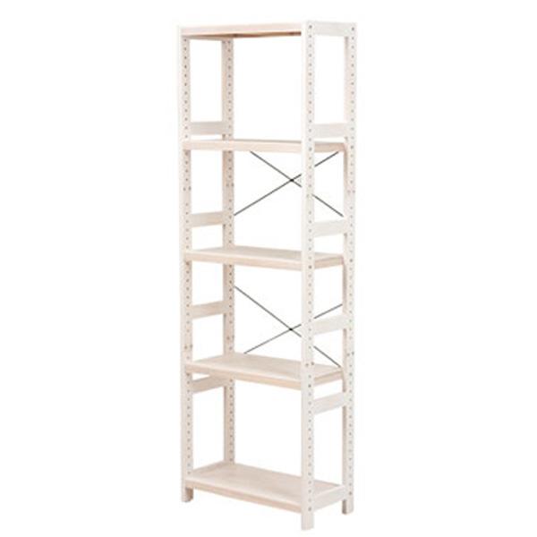木製オープンラック ホワイトウォッシュ色 60センチ幅4段 MCC-6036WS