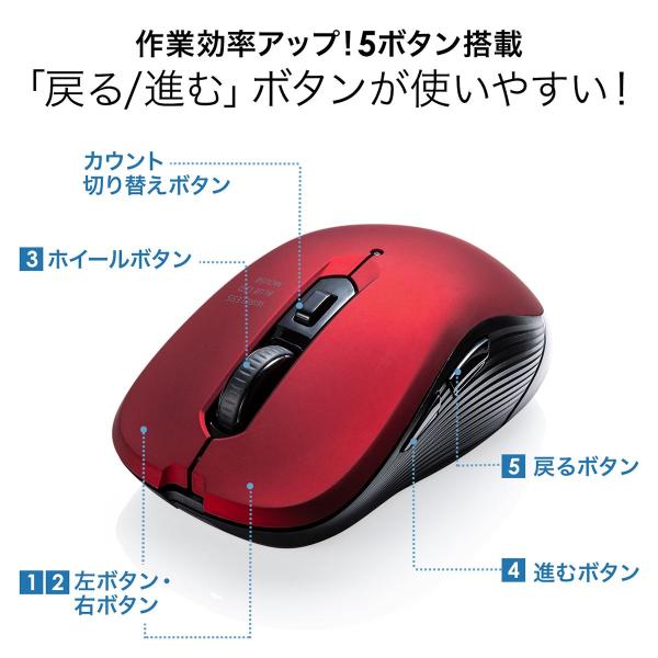 マウス ワイヤレスマウス 無線 5ボタン ブルーledセンサー サンワダイレクト 通販 Paypayモール