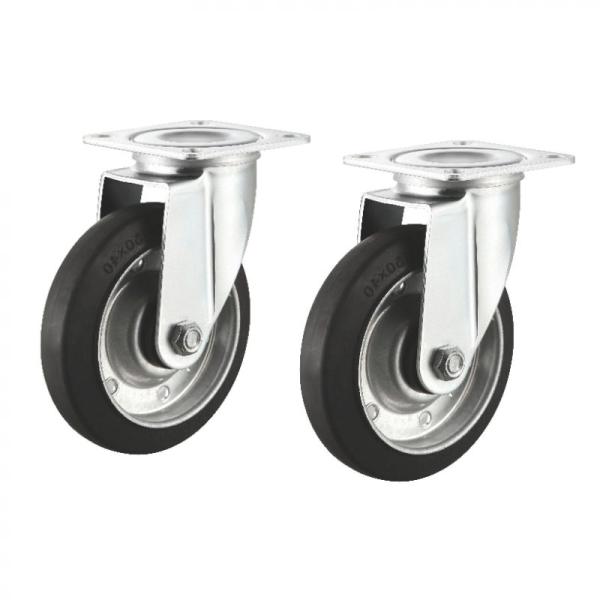 品番：CST-125ER-FRE2ここがポイント！・互換性の高い汎用キャスターで、交換が容易・125mm径のゴム素材キャスターでなめらかな動き・耐荷重約160kgで安定性が高い・取付寸法が標準サイズで汎用性がある汎用キャスター用ゴム車輪、プ...