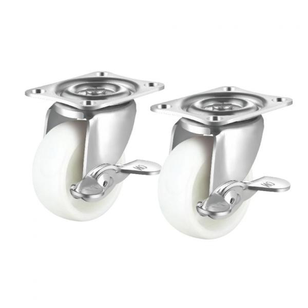 品番：CST-75N-FRST2ここがポイント！・互換性抜群！規格に合わせて交換可能・軽量で始動が良く、耐摩耗性に優れる・ナイロン素材で水や薬品に強い汎用キャスター用ナイロン車輪、プレート式フリーストッパー付きキャスター。75mm径 2個セ...