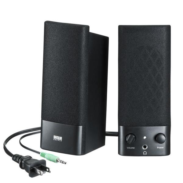 品番：MM-SPL2N3実用最大出力5Wでヘッドホンジャックを搭載したマルチメディアスピーカー。ACコードやアダプタの接続がないのできれいに設置できる。合計5,000円以上お買い上げで送料無料(一部商品・地域除く）！関連キーワード：サンワサ...