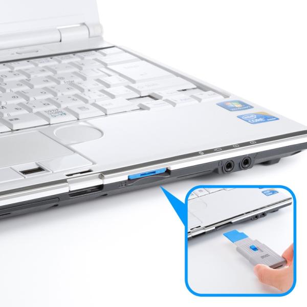 【マイナンバー制度対策にも】 SLE-27-BL サンワサプライ SDカードスロット取付けセキュリティ（eセキュリティ・ブルー）