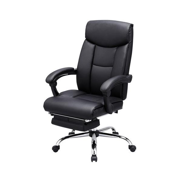 品番：SNC-L17BK疲れたらオットマンを出してくつろぎタイム。寝られる書斎向けチェア。ブラック。関連キーワード：サンワサプライ サンワダイレクト 耐荷重 80kg 疲れにくい オットマン付き オットマン付 付 オシャレ お洒落 isu ...