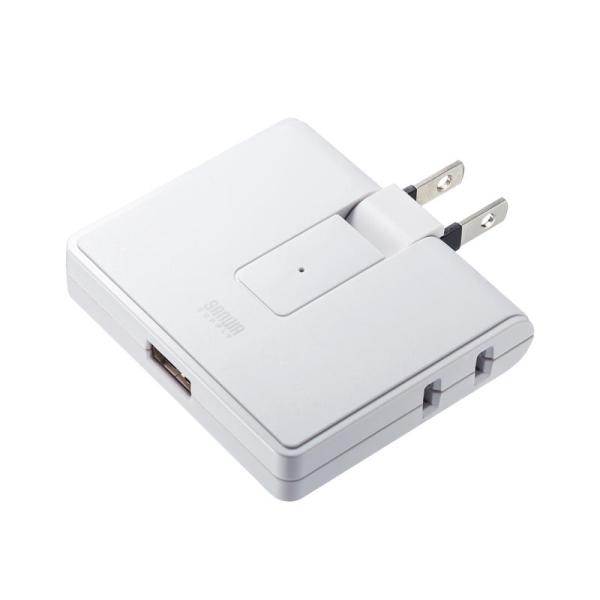 他サイト： USB充電ポート付きモバイルタップ 2P 2個口 USB1ポート 電源コード usbタップ （TAP-B104UN）の商品画像