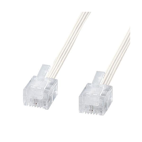 品番：TEL-S2-1N2合計5,000円以上お買い上げで送料無料(一部商品・地域除く)！ 薄くてやわらかいので取りまわしが楽な、厚み約1mmの電話ケーブル。ホワイト・1m。関連キーワード：サンワサプライ サンワダイレクト