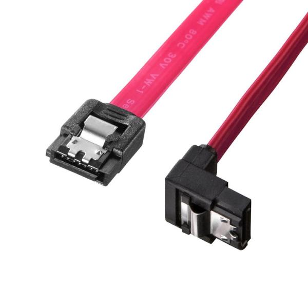 他サイト： 下L型シリアルATA3ケーブル 両ラッチ付き 0.5m（TK-SATA3-05SL）の商品画像