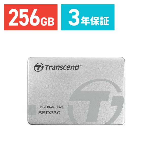 品番：TS256GSSD230S仕様■容量：256GB■サイズ：W100×D69.85×H6.8mm■重量：63g■最大読込速度：560MB/s■書込速度：520MB/s■供給電源：DC 5V■動作環境温度：0℃〜70℃■ストレージメディア...