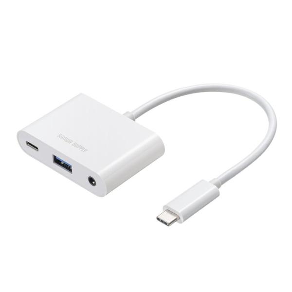 USB Type-Cハブ USB Type-C USB Aポート USB5Gbps 3.2 Gen1 対応 USB PD100W 3.5mm DAC搭載 USB-5TCPA23W サンワサプライ