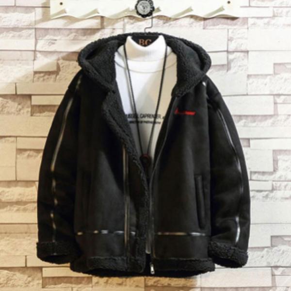 コムサデモード メン★リアルムートン羊革★ムートンコート レザージャケットL黒 コムサデモード メン☆リアルムートン羊革☆ムートンコート レザー