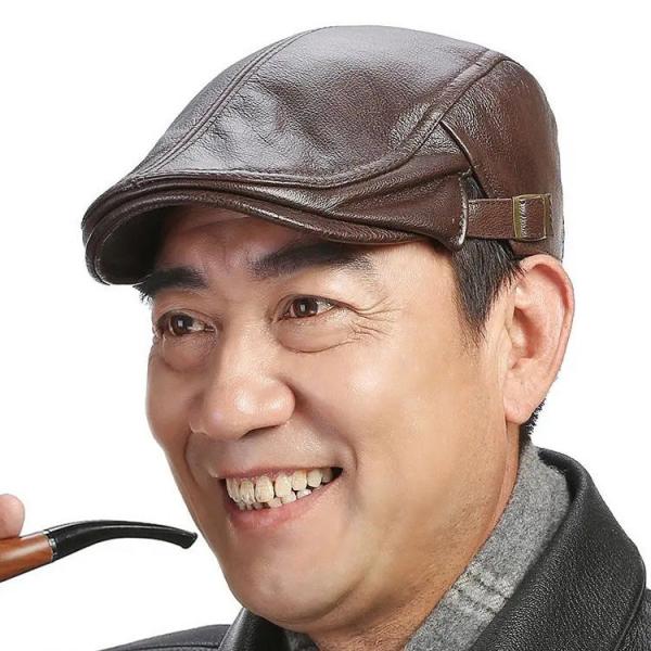 牛革 レザー帽子　メンズキャップ　防寒　暖かい　春秋冬　ゴルフ  手作り擦り染め 楽天市場】レザーキャップ 牛革 キャップ メンズ 帽子 本革