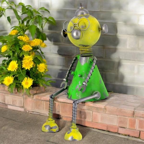 ART ロボット ディスプレイ　1点物 インテリア　置き物　クラフトアート 世界に一つだけのN ROBO/手作りロボット/木製ロボット/廃材/飾り/置物