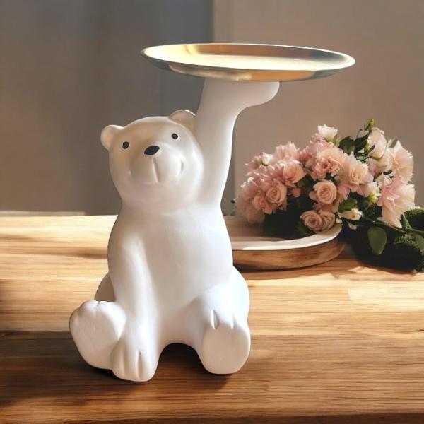 シロクマのトレイ 小物入れ アクセサリートレー 収納トレイ 卓上 小物