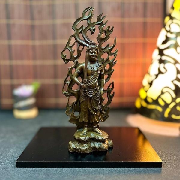 銅 不動明王 茶 g23-004 置き物 守護神 縁起物 中国 インテリア