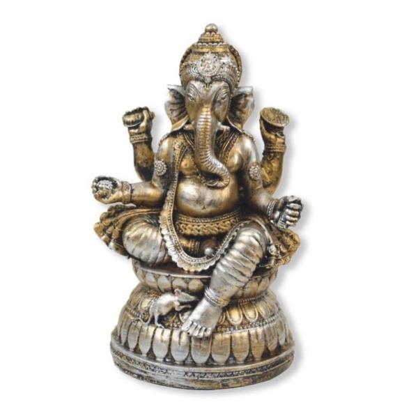 インドの神様 ガネーシャの置物 ガネーシャ 置物 ガネーシャ像 夢を叶える象 金運アップ 開運 商売繁盛 現世利益 J18079 高さ19.5cm