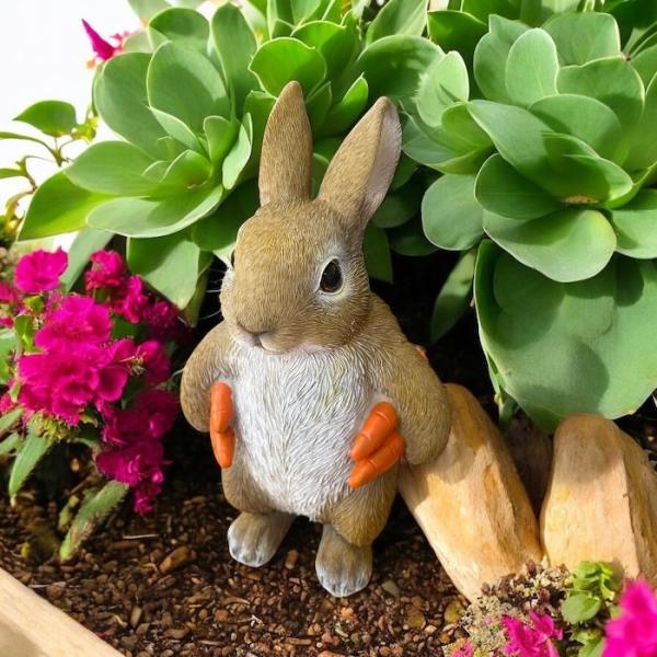 人参大好きうさぎ ウサギ 兎 癒し カントリー かわいい 置物 置き物
