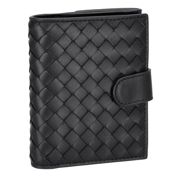 ✨未使用級　付属品あり✨ボッテガ　三つ折り　カセット　レザー　ブラック　黒 BOTTEGA VENETA ボッテガヴェネタ 財布 三つ折り財布 CASSETTE